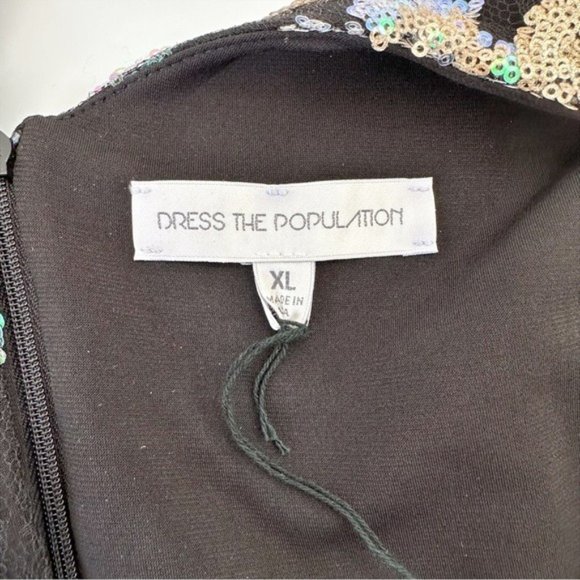 Dress The Population Adriana Sequin Bodice Floral V Neck Gown Size XL NWT - Picture 10 of 12